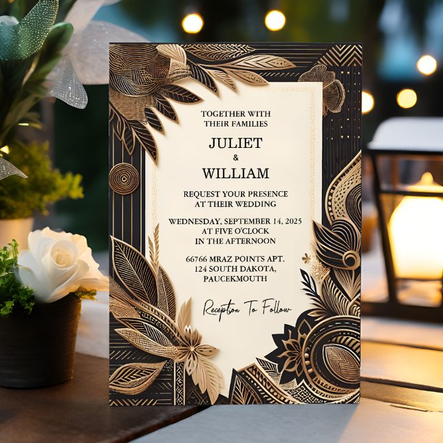African Ghana Brown Traditional Nigeria Wedding Invitation (Creator Uploaded)