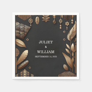 African Ghana Brown Traditional Nigeria Wedding Napkin