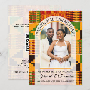 African Ghana Kente TRADITIONAL ENGAGEMENT  Invitation