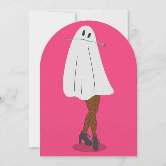 african ghost halloween fishnet stockings legs invitation (Front)