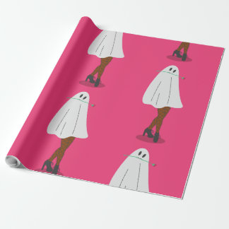 african ghost halloween fishnet stockings legs wrapping paper