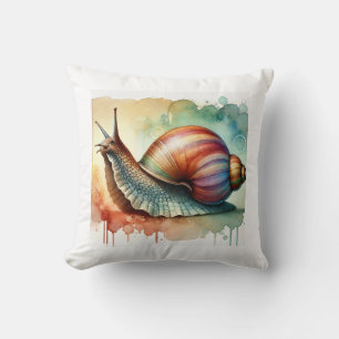 African giant snail 211024AREF145 - Watercolor Cushion