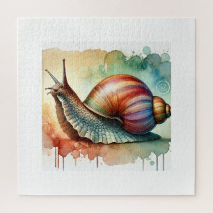 African giant snail 211024AREF145 - Watercolor Jigsaw Puzzle