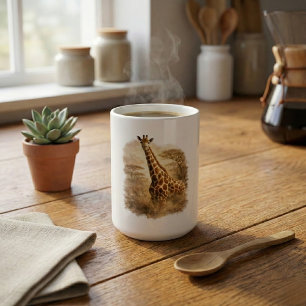 African Giraffe Art   Elegant Wildlife Safari Coffee Mug