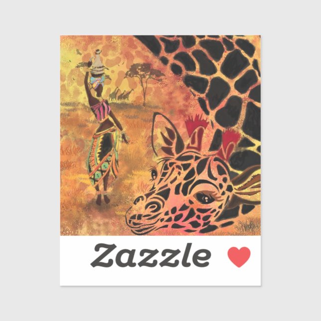 African Giraffe Sticker (Sheet)