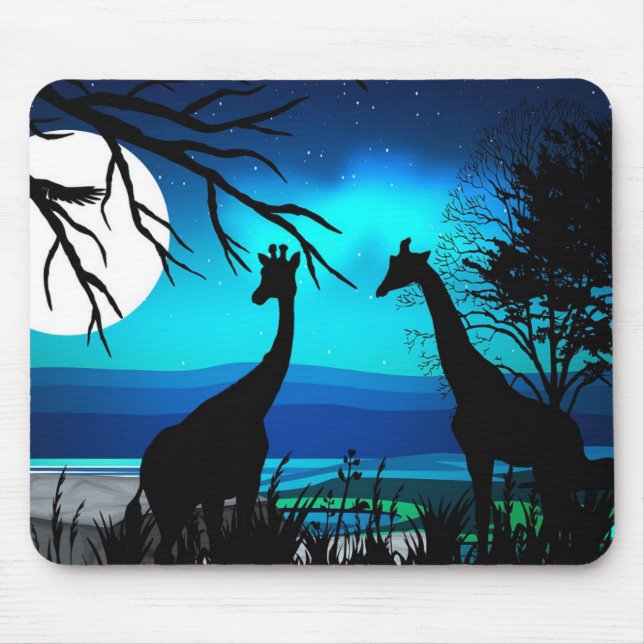 African Giraffes Mouse Mat (Front)