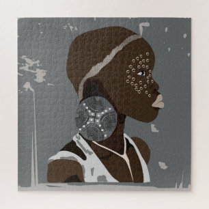 African Girl Artwork Jigsaw Puzzle