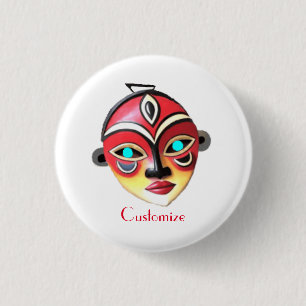 African Girl Face Mask Thunder_Cove  3 Cm Round Badge