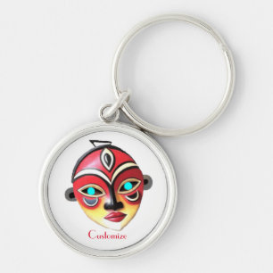 African Girl Face Mask Thunder_Cove Key Ring