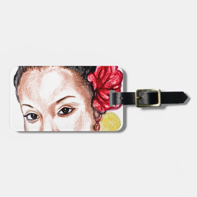 African Girl Luggage Tag (Front Horizontal)