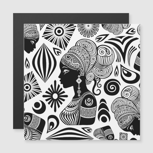 African Girl Portrait Tribal Tattoo (Front/Back)
