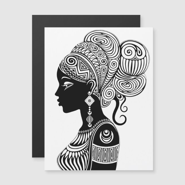 African Girl Portrait Tribal Tattoo (Front/Back)