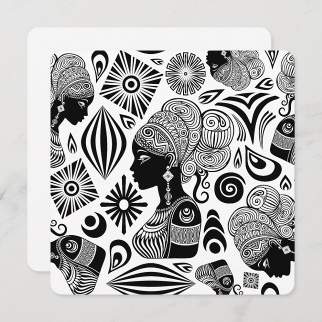 African Girl Portrait Tribal Tattoo (Front/Back)