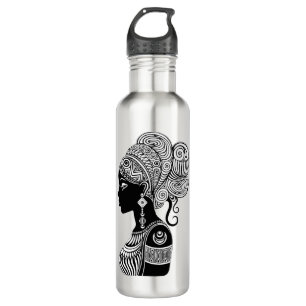 African Girl Portrait Tribal Tattoo 710 Ml Water Bottle