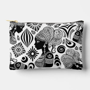 African Girl Portrait Tribal Tattoo Accessory Pouch