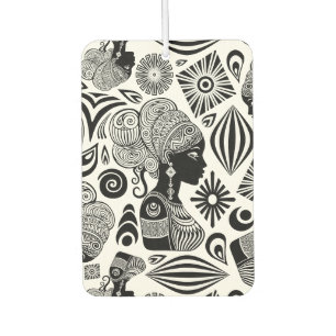 African Girl Portrait Tribal Tattoo Car Air Freshener