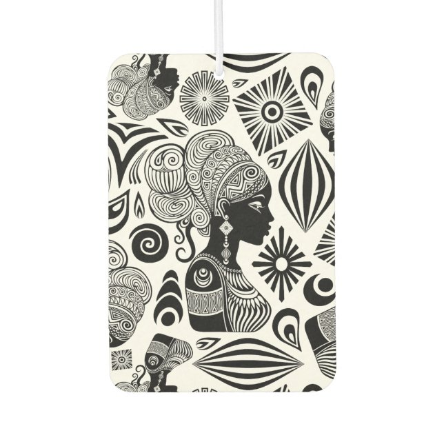 African Girl Portrait Tribal Tattoo Car Air Freshener (Front)