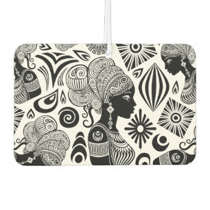 African Girl Portrait Tribal Tattoo Car Air Freshener