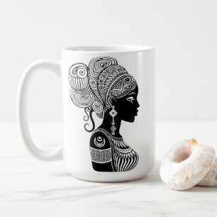African Girl Portrait Tribal Tattoo Coffee Mug