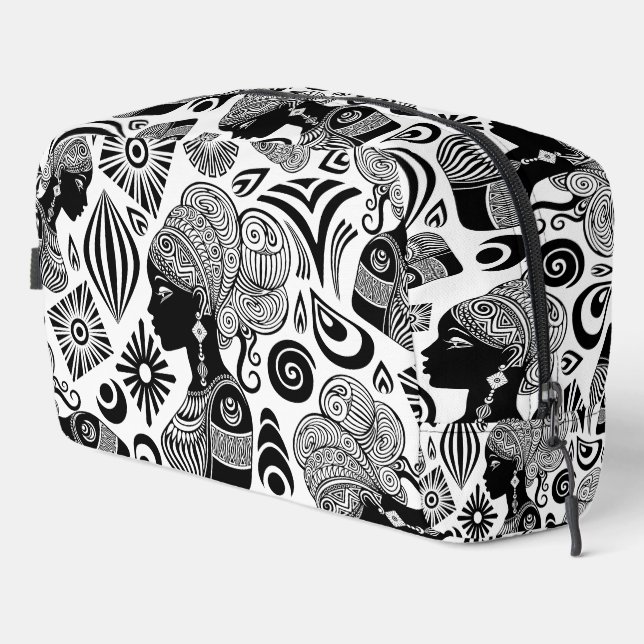African Girl Portrait Tribal Tattoo Dopp Kit (Right Corner)