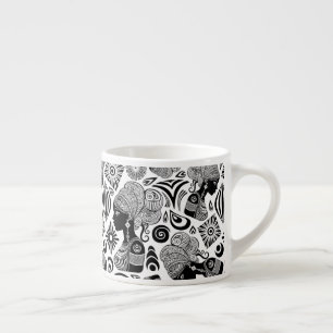 African Girl Portrait Tribal Tattoo Espresso Cup