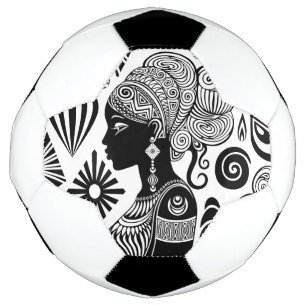 African Girl Portrait Tribal Tattoo Football