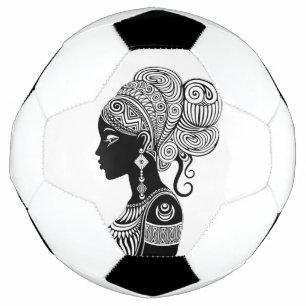 African Girl Portrait Tribal Tattoo Football