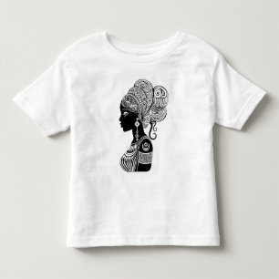 African Girl Portrait Tribal Tattoo Toddler T-Shirt