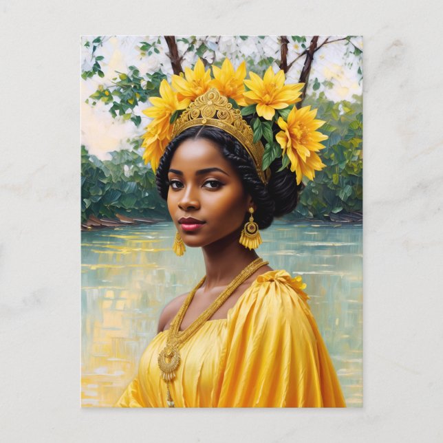 African Goddess Oshun Orisha Art Postcard (Front)