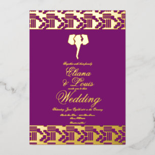 African Gold Elephant Marking Wedding Pressed