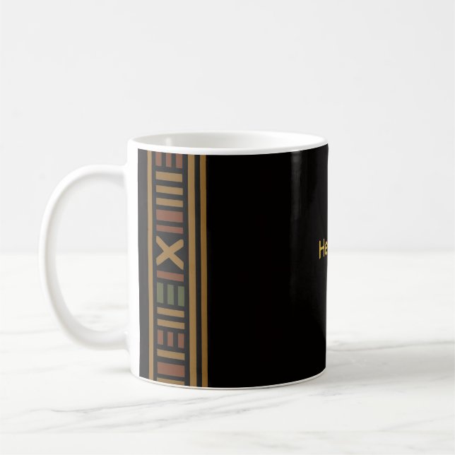 African Gold Kente Pattern Mug (Left)