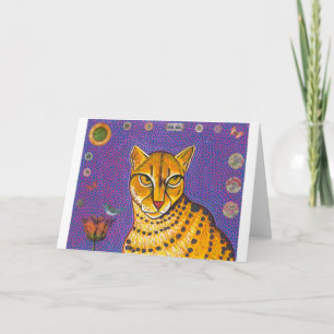 African Golden Cat Greeting Card