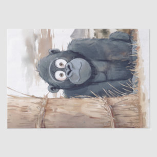 African Gorilla Caricature Peeking Safari Tissue Paper