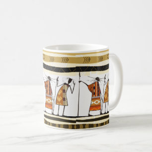 African Graphic, Tribal Hunters Coffee Mug