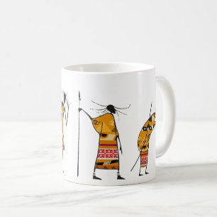 African Graphic, Tribal Hunters Coffee Mug