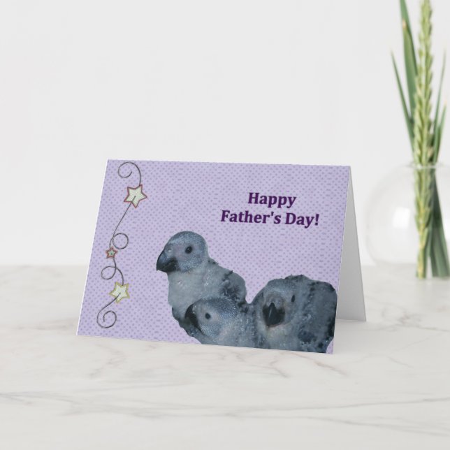 African Gray Parrot Father's Day Card (Front)