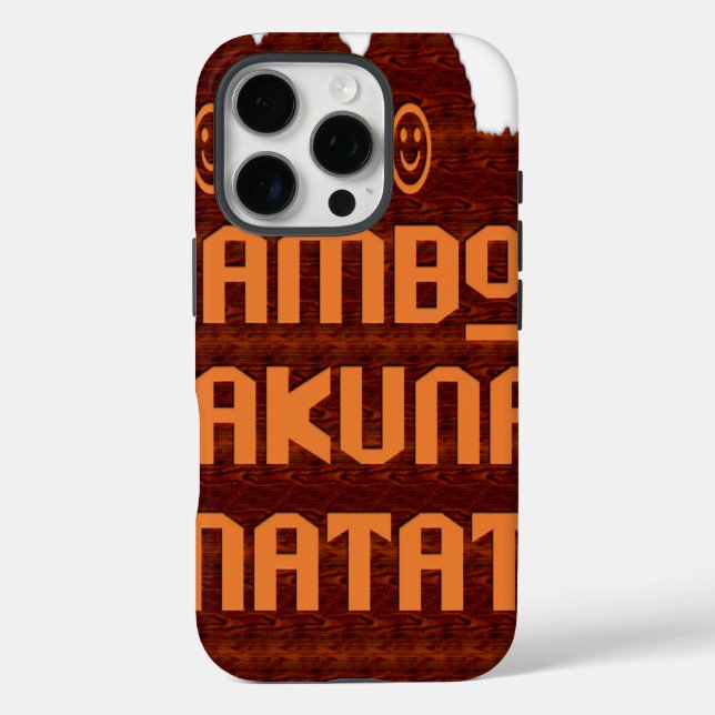 African Greeting: Jambo Hakuna Matata Wood Design Case-Mate iPhone Case (Back)