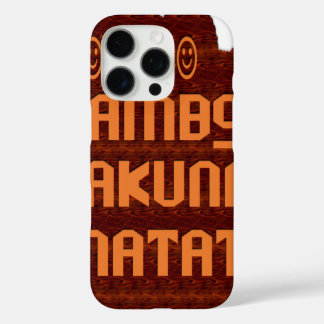 African Greeting: Jambo Hakuna Matata Wood Design iPhone 16 Pro Case