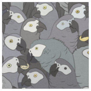 African Grey All Over Pattern Fabric