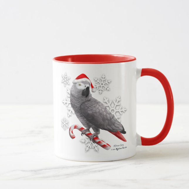 African Grey Christmas Mug (Right)