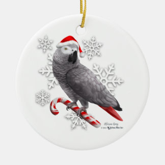 African Grey Christmas Ornament