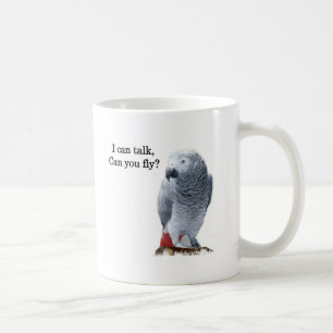 African Grey I can talk, can you fly? Coffee Mug