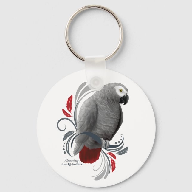 African Grey Key Ring (Front)