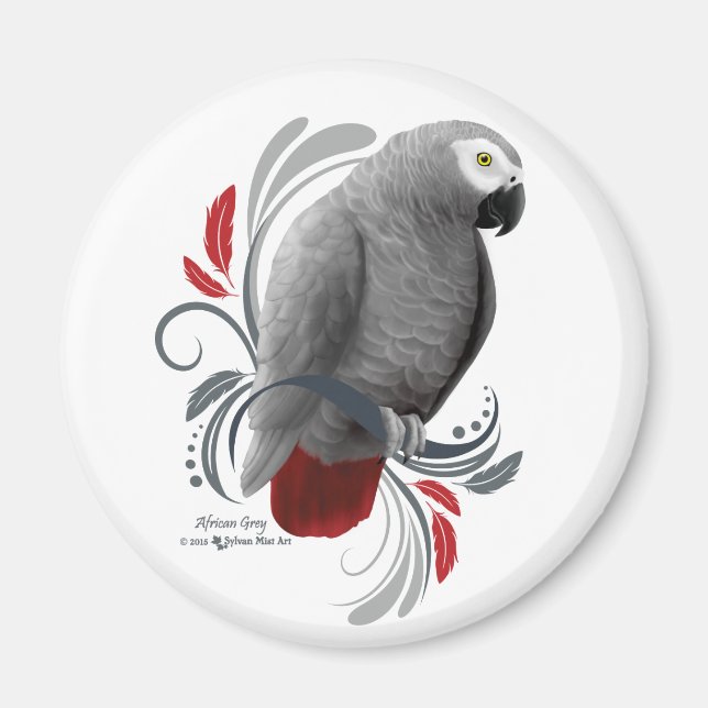 African Grey Magnet (Front)