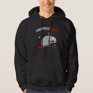 African Grey Mum Love Parrot Heart Bird Hoodie