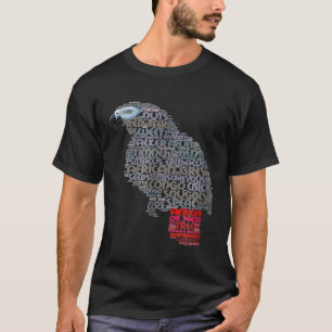 African Grey Parro Shows African Grey Word Art T-Shirt