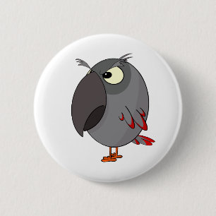 african grey parrot 6 cm round badge