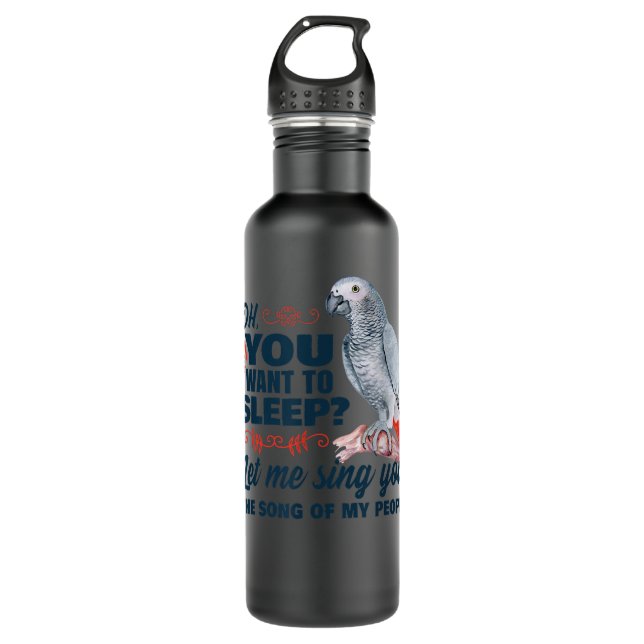 African grey parrot  710 ml water bottle (Front)