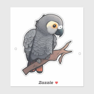 African Grey Parrot Car Window Decal, Parrot Decal