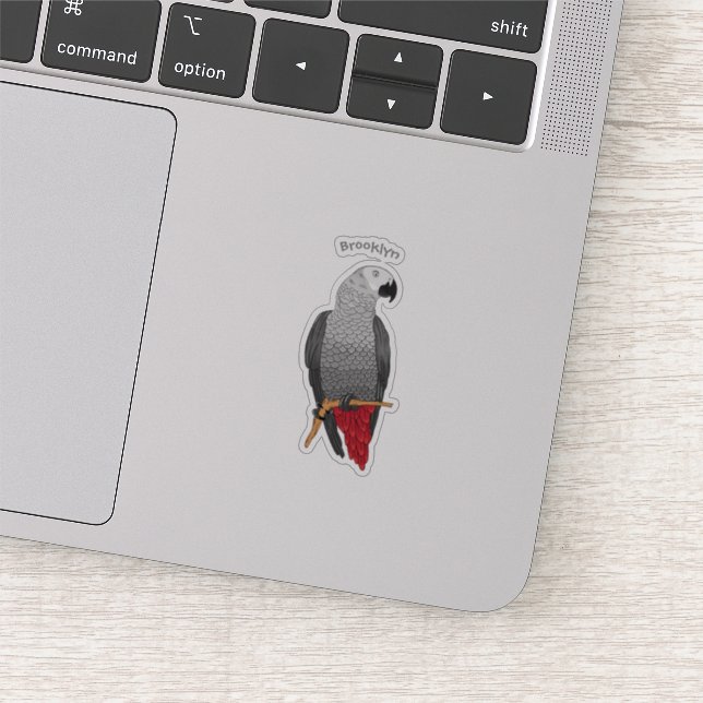 African grey parrot cartoon illustration  (Detail)